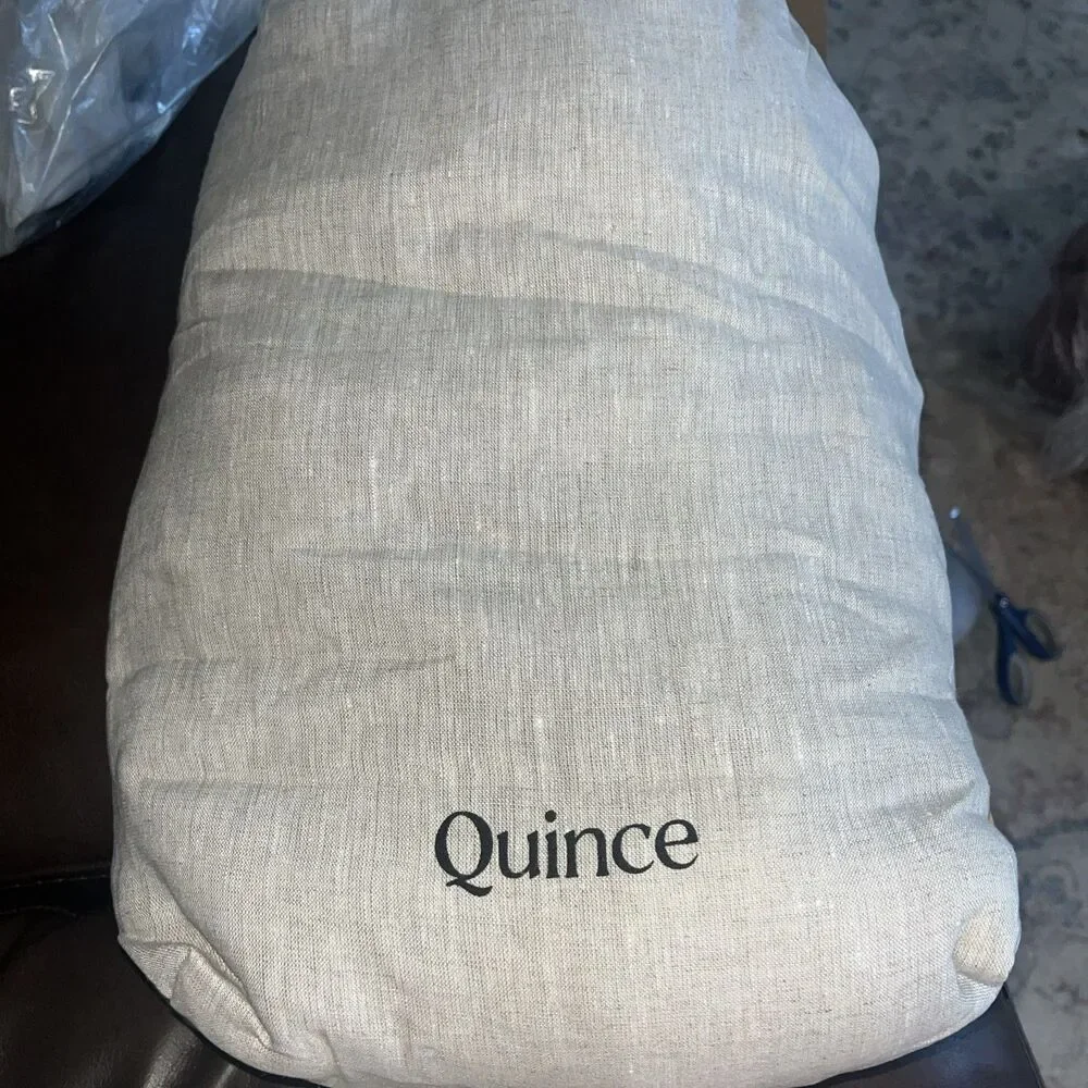 Quince European Linen Duvet Cover Set natural chambray Full Queen Flax Msrp $204